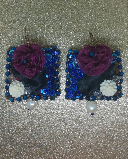 Šité dizajnové náušnice "Sen Maledivy"